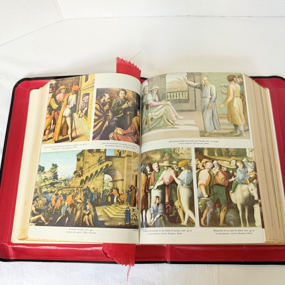 Libros Basicos Sagrada Biblia Spanish Family Bible Black Gold 1974 Good Catholic - Picture 12 of 16